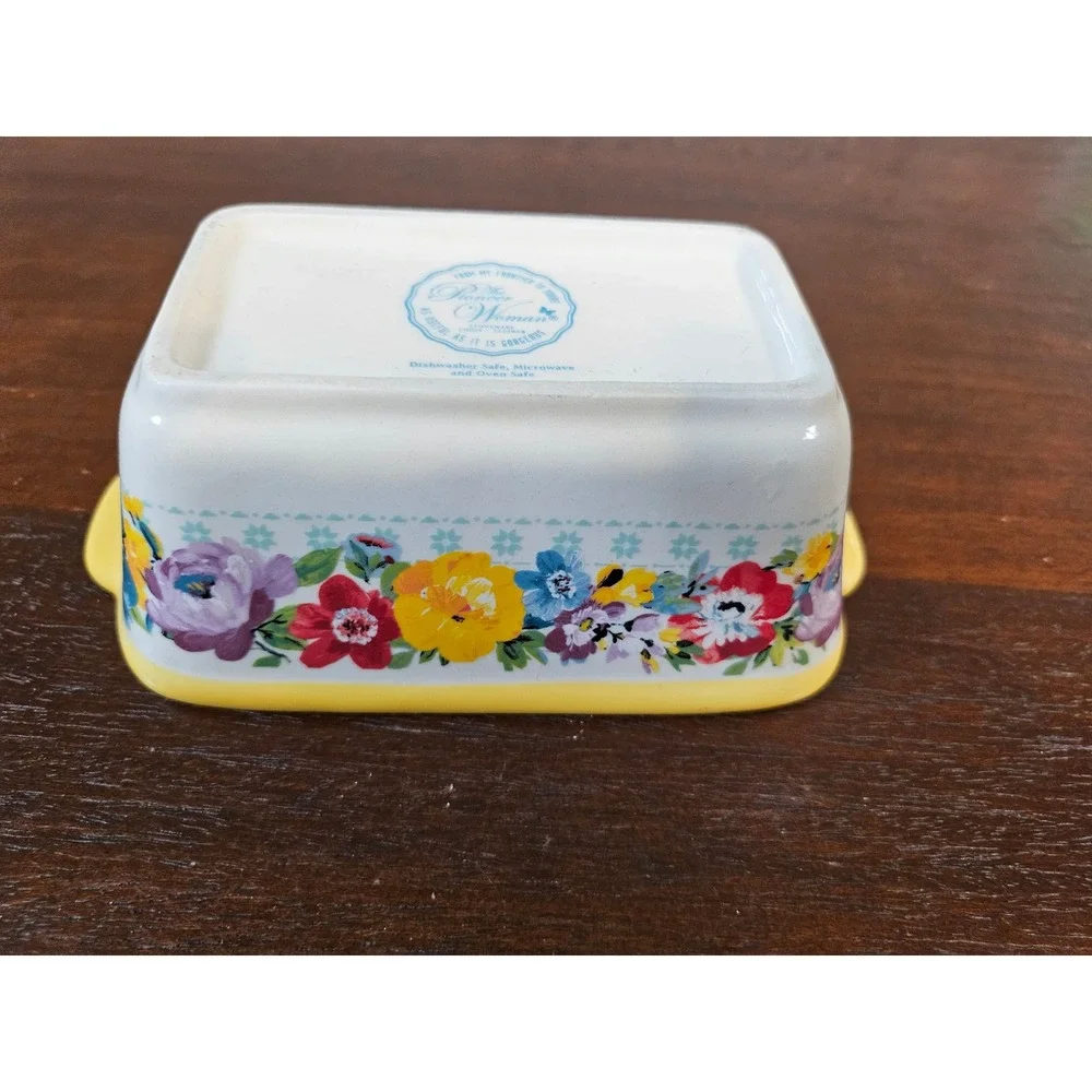 The Pioneer Woman Mini Loaf Pan Yellow Floral Breezy Blossom Stoneware